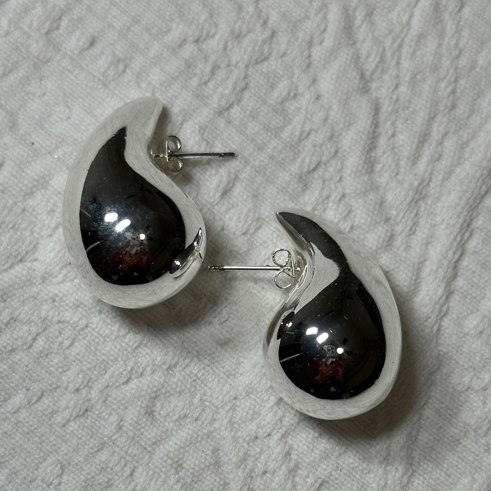 Silver Color Teardrop Earrings